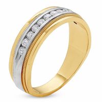 Men's CT. T.W. Diamond Channel Milgrain Band in 14K Two-Tone Gold|Peoples Jewellers
