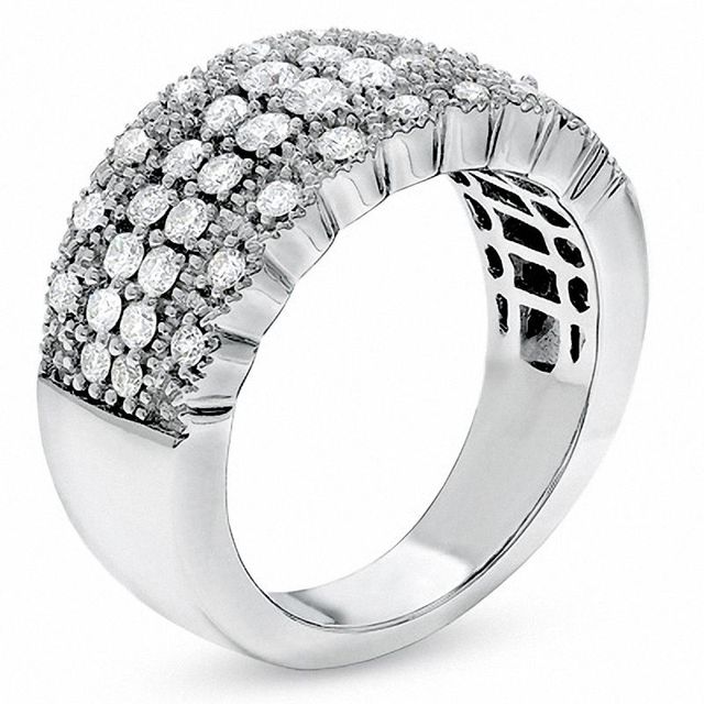 1.00 CT. T.W. Diamond Vintage Scallop Band in 14K White Gold|Peoples Jewellers