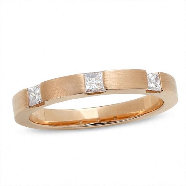 0.33 CT. T.W. Princess-Cut Diamond Stack Band in 14K Rose Gold|Peoples Jewellers