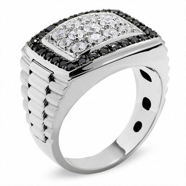 Peoples Jewellers Men's 1.00 CT. T.W. Enhanced Black and White