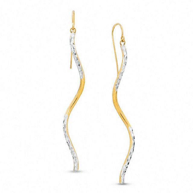 OroMagnifico™ Corkscrew Diamond-Cut Earrings in 14K Gold over Sterling Silver|Peoples Jewellers