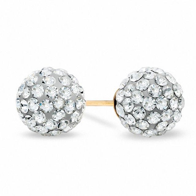 14K Gold Crystal Stud Earrings|Peoples Jewellers
