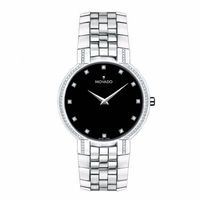 Men's Movado Faceto™ Stainless Steel Watch with Diamond Accents (Model: 0606237)|Peoples Jewellers