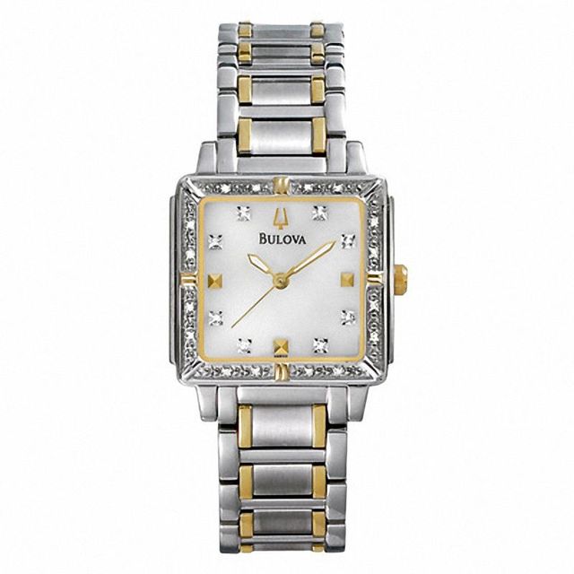 Ladies' Bulova Sport Two-Tone Diamond Accent Watch with Mother-of-Pearl Dial (Model: 98R112)