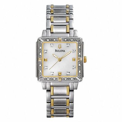 Ladies' Bulova Sport Two-Tone Diamond Accent Watch with Mother-of-Pearl Dial (Model: 98R112)|Peoples Jewellers