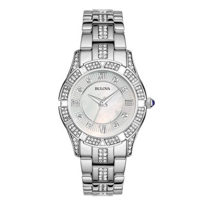 Ladies' Bulova Crystal Accent Watch with Mother-of-Pearl Dial (Model: 96L116)|Peoples Jewellers