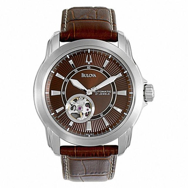 Men's Bulova Automatic Strap Watch with Brown Dial (Model: 96A108)