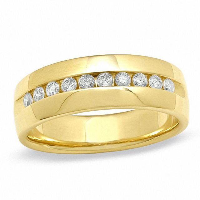 Men's 0.50 CT. T.W. Diamond Channel Band in 14K Gold|Peoples Jewellers