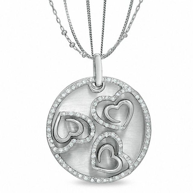 The Shared HeartÂ® 0.50 CT. T.W. Diamond Medallion in Sterling Silver