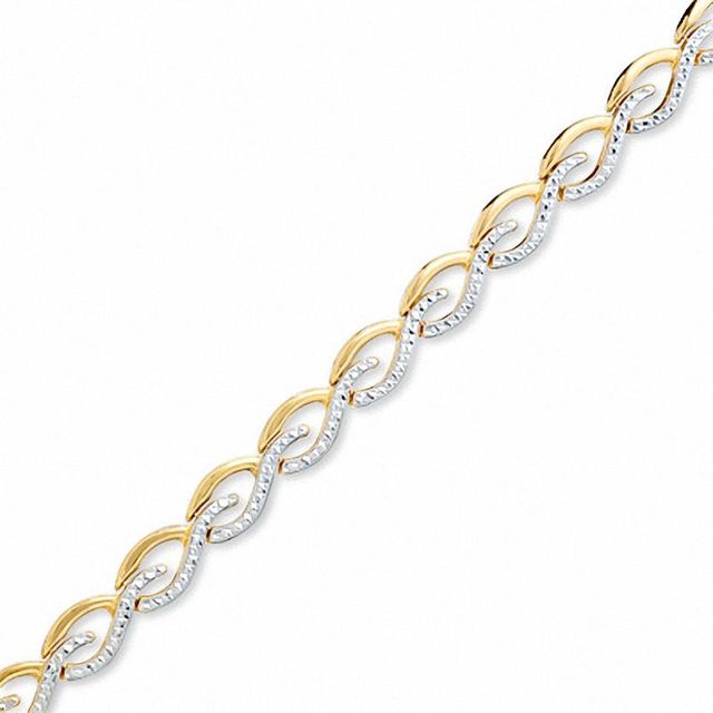 10K Two-Tone Gold Swirl Stampato Bracelet- 7.25"|Peoples Jewellers