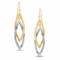 Double Marquise Dangle Earrings in 14K Two-Tone Gold|Peoples Jewellers
