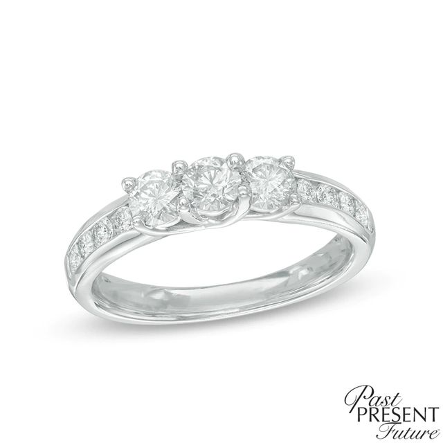 1.00 CT. T.W. Diamond Three Stone Ring in 10K White Gold|Peoples Jewellers