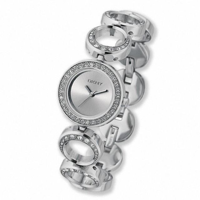 Ladies' DKNY Stainless Steel Bracelet Watch with Silver Dial and Crystal Accents (Model: NY3650)|Peoples Jewellers