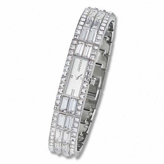 Ladies' DKNY Crystal Accent Watch with Rectangle White Dial (Model: NY3715)|Peoples Jewellers