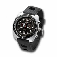 Men's Zodiac Sea Dragon Chronograph Strap Watch with Black Dial and Rubber Strap (Model: ZS2240)|Peoples Jewellers