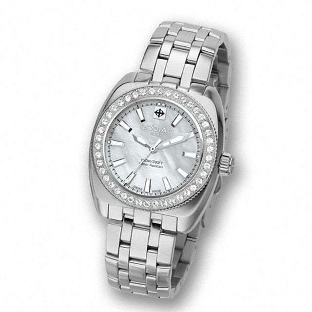 Ladies' Zodiac Desert Falcon Crystal Accent Watch with Mother-of-Pearl Dial (Model: ZS4515)