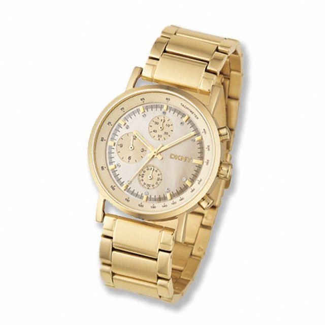 Ladies' DKNY Gold-Tone Chronograph Bracelet Watch (Model: NY4332)|Peoples Jewellers