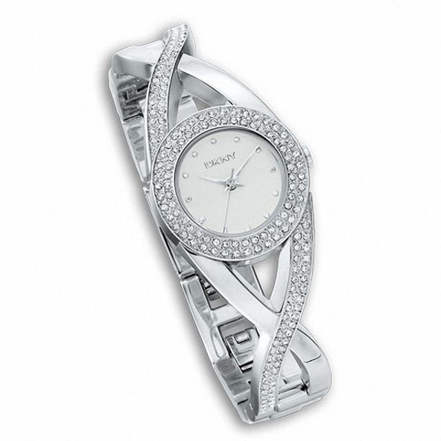 Ladies' DKNY Crystal Accent Watch with Silver Dial (Model: NY4716)|Peoples Jewellers