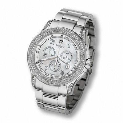 Ladies' Zodiac Streamline Chronograph Watch with Mother-of-Pearl Dial (Model: ZO3910)|Peoples Jewellers