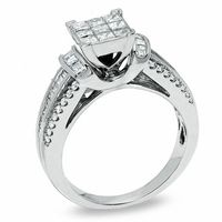 1.25 CT. T.W. Composite Princess-Cut Diamond Ring in 14K White Gold|Peoples Jewellers