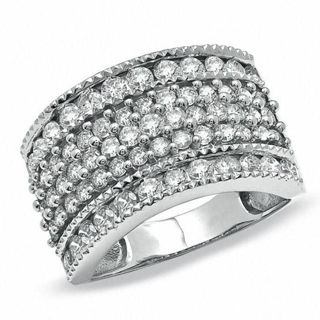 2.00 CT. T.W. Diamond Three Row Anniversary Band in 10K White Gold|Peoples Jewellers