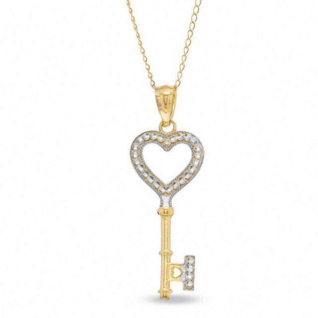 Heart Key Pendant in 14K Gold - 17"|Peoples Jewellers