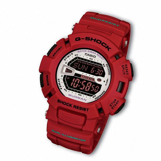 Men's Casio Digital Mudman Red G-Shock Watch (Model: G9000MX-4)|Peoples Jewellers