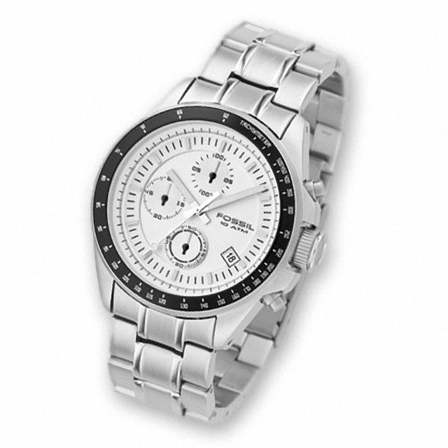 Men's' Fossil Chronograph Watch with White Dial (Model: CH2574)|Peoples Jewellers