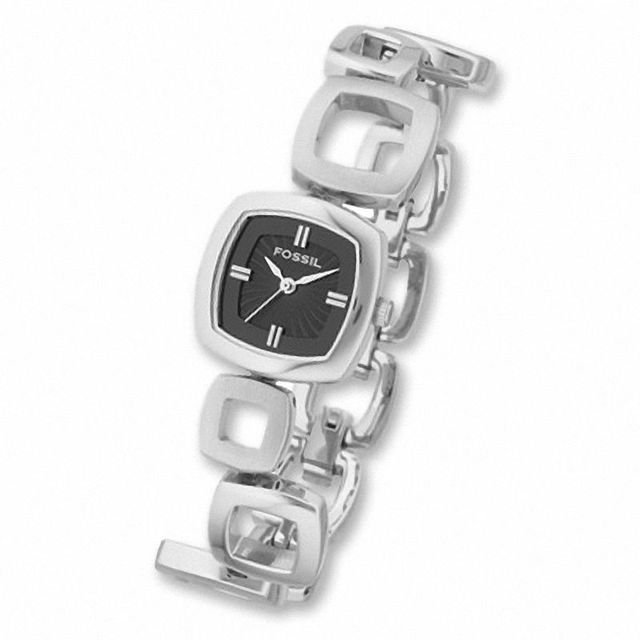 Ladies' Fossil Watch with Square Black Dial (Model: ES1884)|Peoples Jewellers