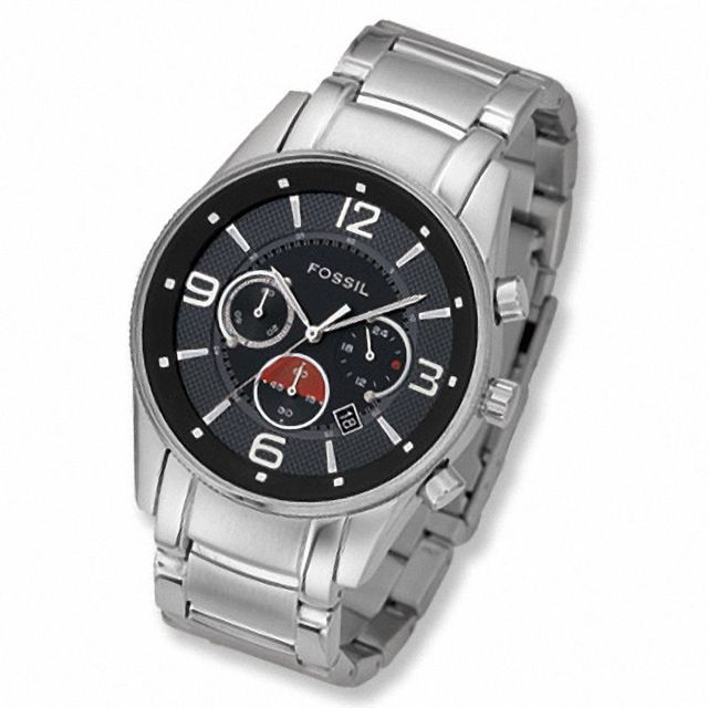 Men's Fossil Chronograph Watch with Black Dial (Model: FS4445)|Peoples Jewellers