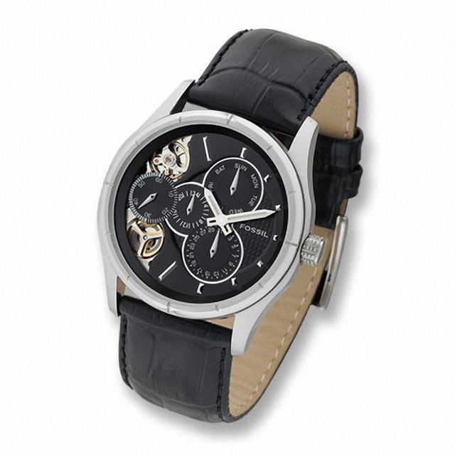 Men's Fossil Twist Automatic Strap Watch with Black Dial (Model: ME1038)|Peoples Jewellers
