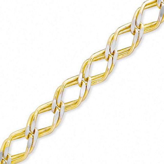 Sterling Silver and 14K Gold Plate Double Link Bracelet|Peoples Jewellers