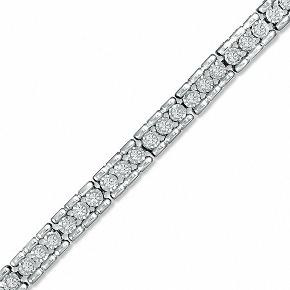 0.50 CT. T.W. Diamond Tennis Bracelet in Sterling Silver - 7.25"|Peoples Jewellers