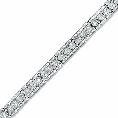 0.50 CT. T.W. Diamond Tennis Bracelet in Sterling Silver - 7.25"|Peoples Jewellers