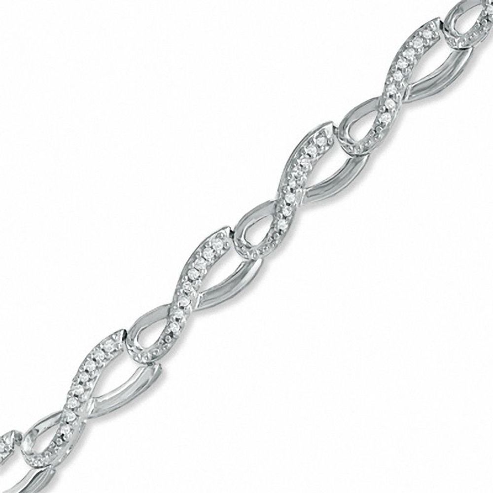 0.50 CT. T.W. Diamond Infinity Loop Bracelet in Sterling Silver|Peoples Jewellers