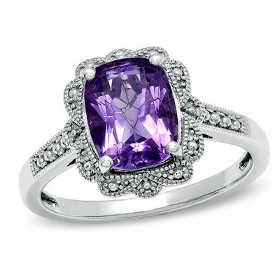 Cushion-Cut Amethyst Vintage-Style Ring in Sterling Silver|Peoples Jewellers