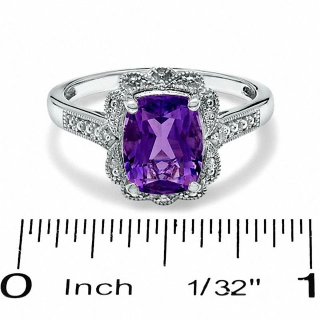 Cushion-Cut Amethyst Vintage-Style Ring in Sterling Silver|Peoples Jewellers