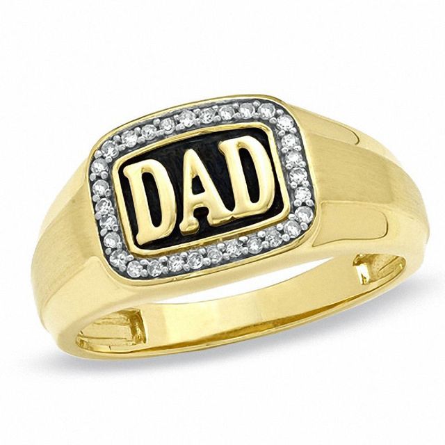 Men's 0.13 CT. T.W. Diamond Dad Ring in 10K Gold|Peoples Jewellers