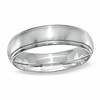 Men's Dome Titanium Satin Stripe Wedding Band - Size 9|Peoples Jewellers