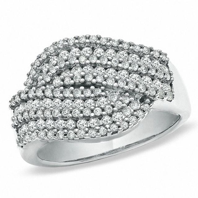 1.00 CT. T.W. Diamond Fashion Ring in 10K White Gold