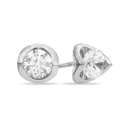 0.20 CT. T.W. Canadian Certified Diamond Tension-Set Earrings in 14K White Gold (I/I2)|Peoples Jewellers