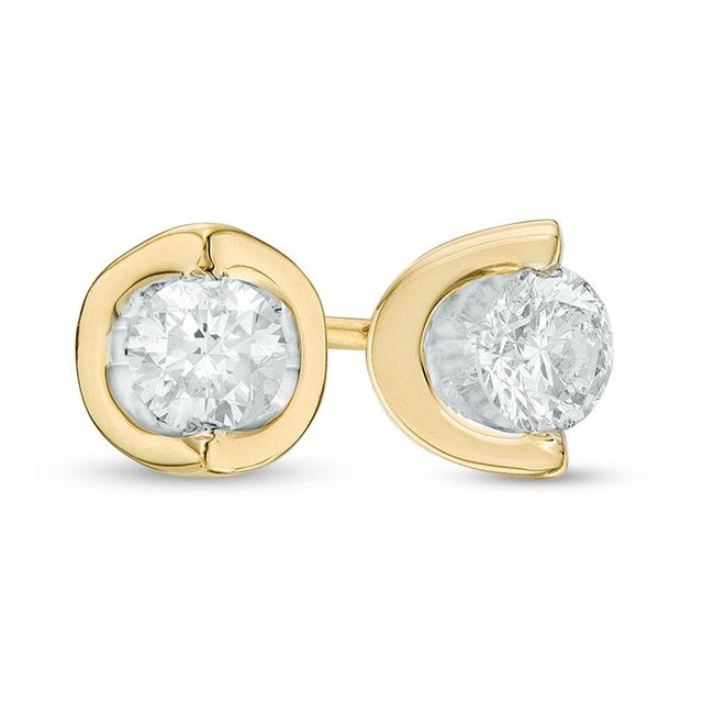 0.20 CT. T.W. Canadian Certified Diamond Solitaire Tension-Set Earrings in 14K Gold (I/I2)|Peoples Jewellers
