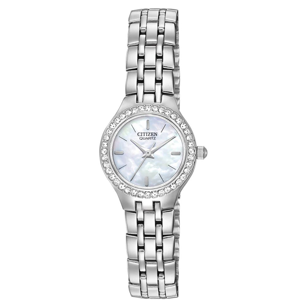 Ladies' Citizen Quartz Watch with Crystal Accents and Mother-of-Pearl Dial (Model: EJ6040-51D)|Peoples Jewellers