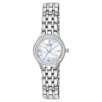 Ladies' Citizen Quartz Watch with Crystal Accents and Mother-of-Pearl Dial (Model: EJ6040-51D)|Peoples Jewellers