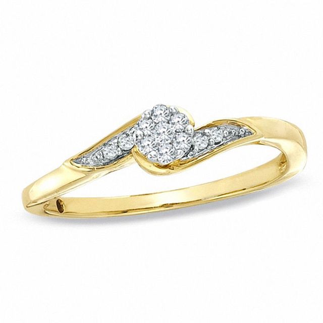 0.20 CT. T.W. Quad Princess-Cut Diamond Promise Ring in 10K White Gold|Peoples Jewellers