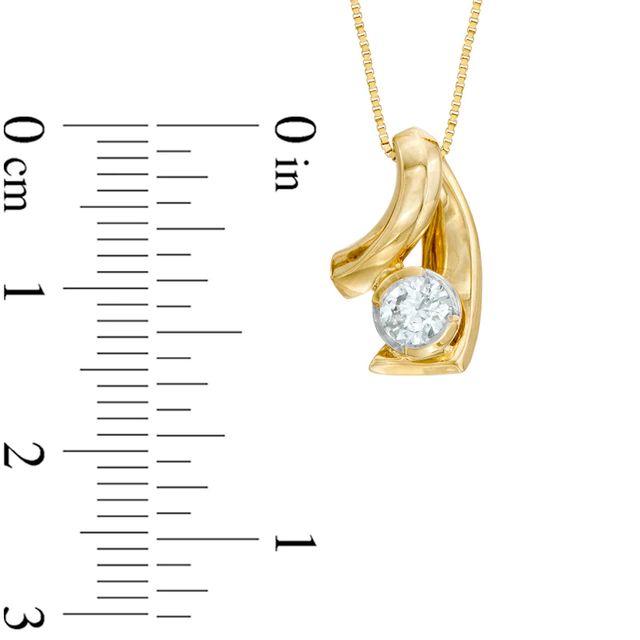 0.30 CT. Certified Canadian Diamond Solitaire Loop Pendant in 10K Gold (I/I2)