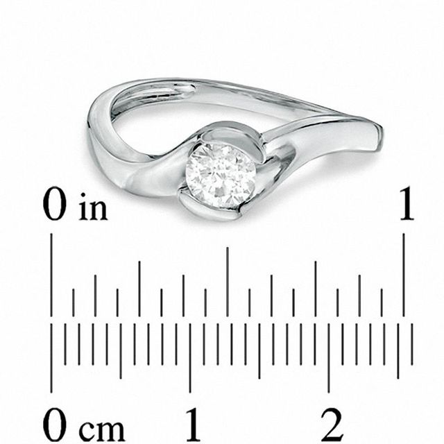 0.60 CT. Certified Canadian Diamond Solitaire Swirl Engagement Ring in 14K White Gold (I/I1)|Peoples Jewellers