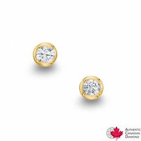 0.20 CT. T.W. Certified Canadian Diamond Solitaire Stud Earrings in 10K Gold (I/I2)|Peoples Jewellers