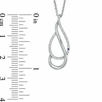 0.10 CT. T.W. Diamond Double Drop Pendant in Sterling Silver|Peoples Jewellers