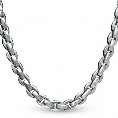 Men's Oval Link Chain Necklace in Stainless Steel - 24"|Peoples Jewellers